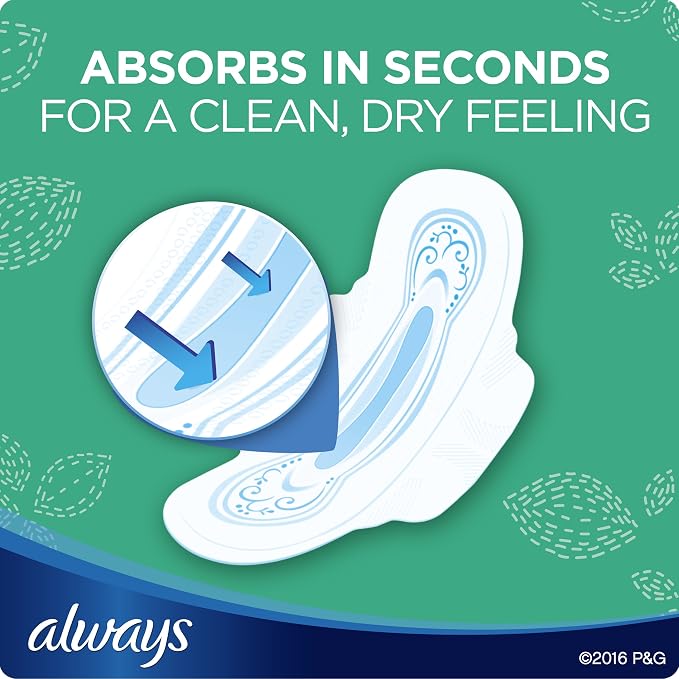 Always Ultra Thin Pads Size 3, Extra Long, Super Absorbency With Wings, Unscented