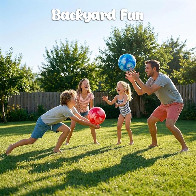 AMOR PRESENT 4PCS Playground Balls for Kids, 8.7 Inches Dodgeballs Bouncy Balls, Rubber Inflatable Kickball with Air Pump for Indoor Outdoor Sport Games