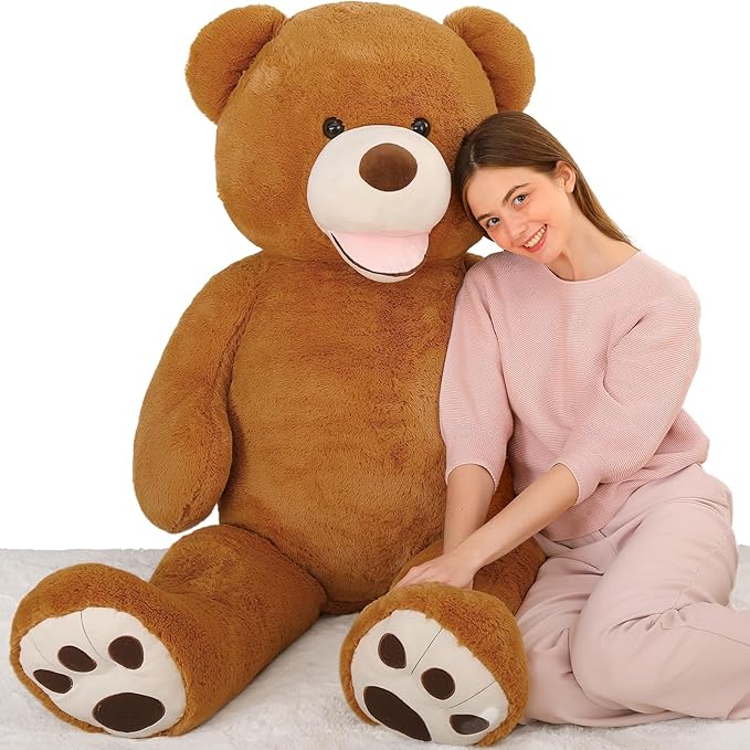 MaoGoLan Big Teddy Bear 5ft Tall with Smiling Face, Fluffy Giant Stuffed Teddy Bear Valentines for Girlfriend Boyfriend, Anniversary,Long Distance, Dark Brown