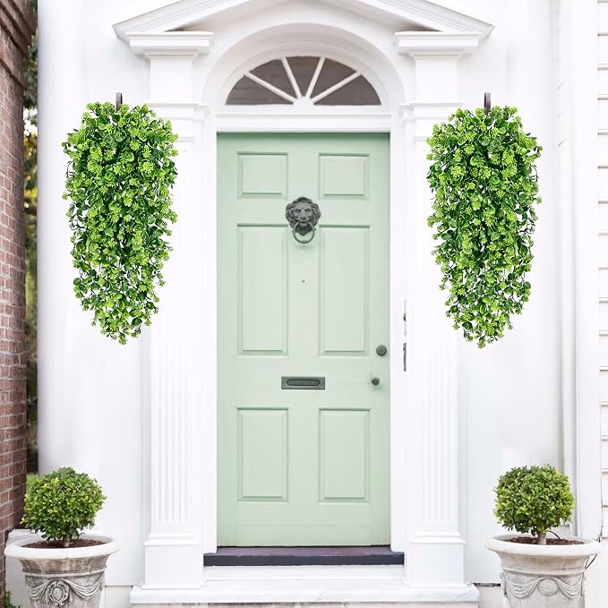 Waipfaru 4Pcs Fake Hanging Plants 3ft Fake Plants Vines Greenery | UV Resistant Faux Outdoor Plants Ivy Vines for Modern Boho Patio Outdoor Indoor Party Wall Porch Gazebo Aesthetic Decor