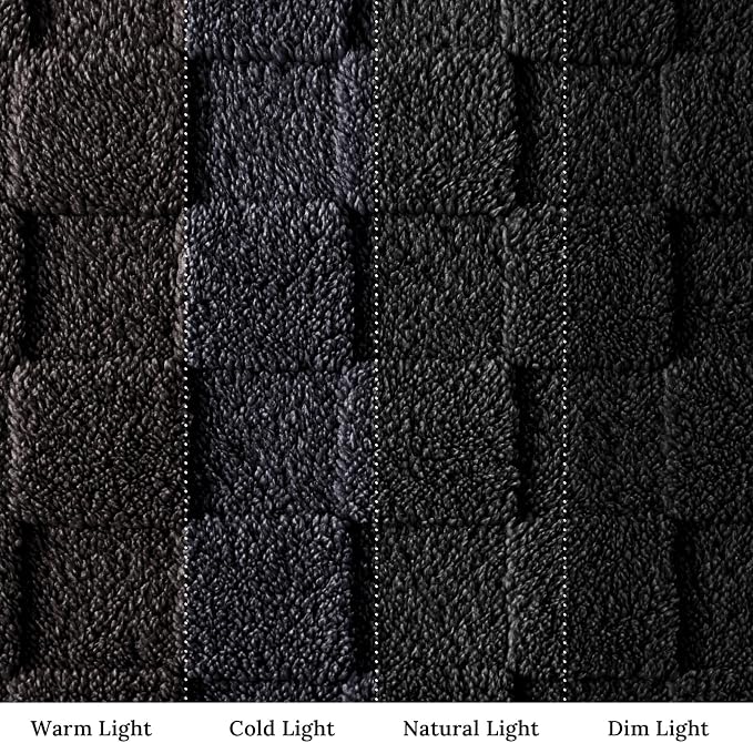 Exclusivo Mezcla 3D Checkered Fleece King Blanket for Bed, Black | Super Soft and Cozy Fluffy Blanket, Lightweigh and Breathable Blanket for Living Room, Bedroom, Decor, All Season, 104"x90"