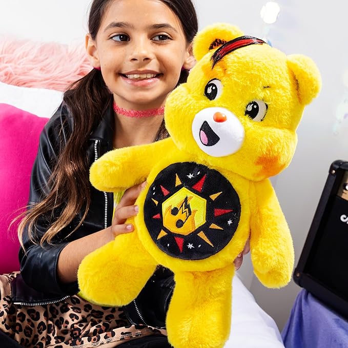 Care Bears - 14" Rock Theme Funshine Bear - Medium Size Plush - Soft, Huggable Plushie, Stuffed Animal for Girls and Boys, Ages 4+