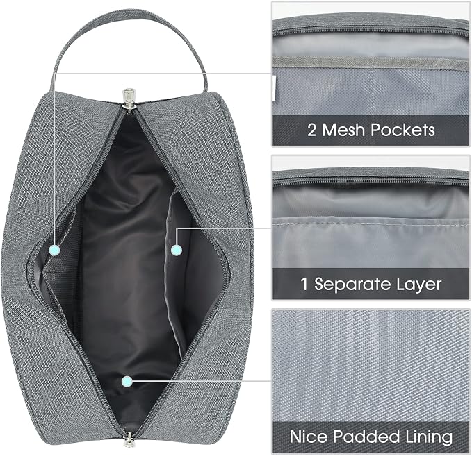 Narwey Travel Toiletry Bag for Women Traveling Dopp Kit Men Toiletries Bag Cosmetic Bag Makeup Bag Medicine Bag for Traveling (Grey)