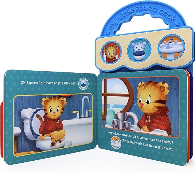 Little2Big 81SLOW 000 Toilet Seat with Built-In Potty Training Seat, Slow-Close & Daniel Tiger's Potty Time! Children's Toilet Training Sound Book for Daniel Tiger Fans