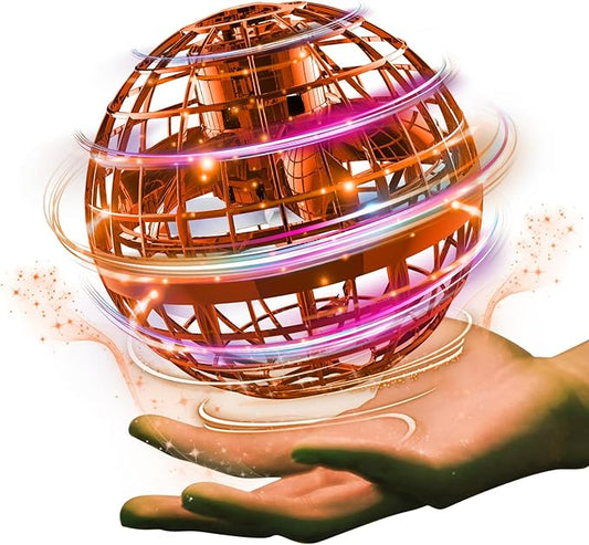 Ciniffo Flying Orb Ball 2025, Hand Controlled Boomerang Spinner Mini Drone Cosmic Globe Toy, Cool Toys Gift for 6 7 8 9 10+ Year Old Boys Girls Teens Outdoor Toys(Orange)