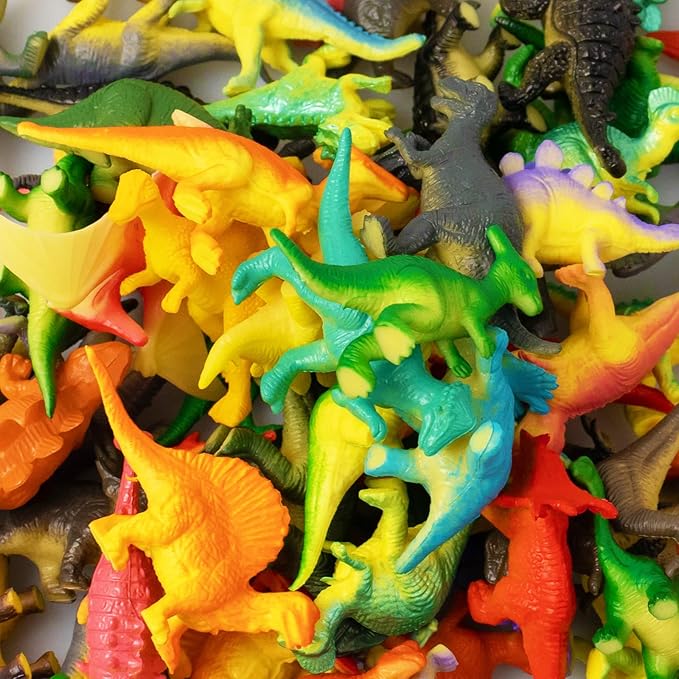 OuMuaMua Dinosaur Toys, Plastic Mini Dinosaurs Figures Toys Set, Dinosaur Birthday Party Favors, Dinsaur Cupcake Toppers for Kids and Boys, 78 Pcs (Upgrade Dinosaurs)