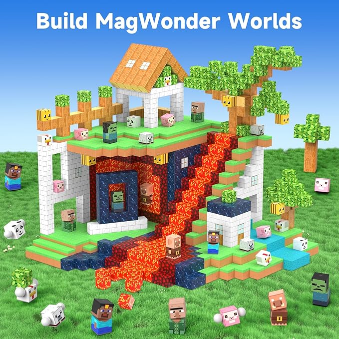 Magnetic Blocks 150 Pcs Building Toys Gifts Construction Toys for 3 4 5 6 7 8 Year Old Boys & Girls, STEM Montessori Sensory Creative Kids Toys