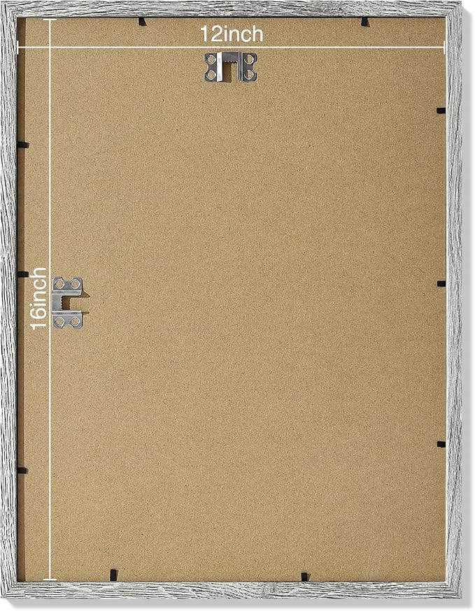 Vittanly 12x16 Picture Frames Set of 9 for Wall Mounting, Grey | Display Pictures 11x14 with Mat or 12x16 without Mat, Engineered Wood with Shatter Resistant Plexiglass, Gallery Photo Frames