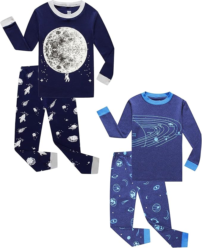 KikizYe Little Big Boys Girls Pajamas Set Kids PJs 100% Cotton Sleepwear