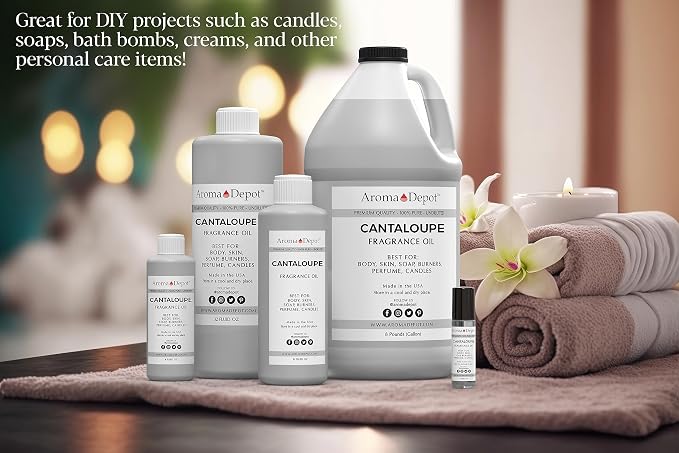 Aroma Depot Cantaloupe 8 oz Fragrance Oil I Perfume I Skin Oil I Scented Oil. DIY Projects Such as Candles, Bath Bombs, Body Butters, Creams & Lotions. Few Drops in The Diffuser, Burners, or Warmers.