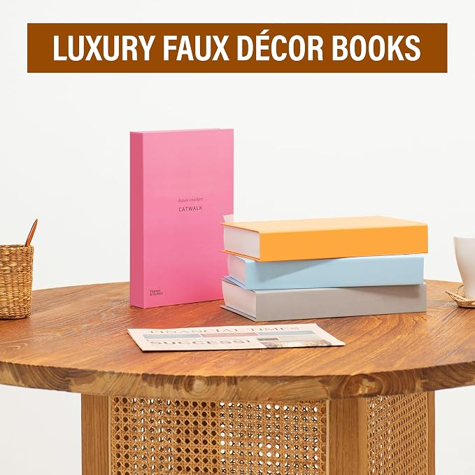 4 Pcs Decorative Books | Faux Modern Coffee Table & Shelf Decor | Sleek Minimalist Look for Living Room, Office and Entryway - Not Real, Tool-Free 2-Min Setup