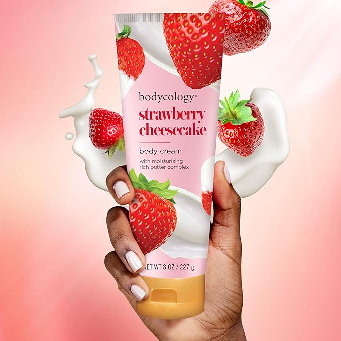 Bodycology Shea Butter Body Cream, Strawberry Cheesecake, 8 oz (Pack of 2)
