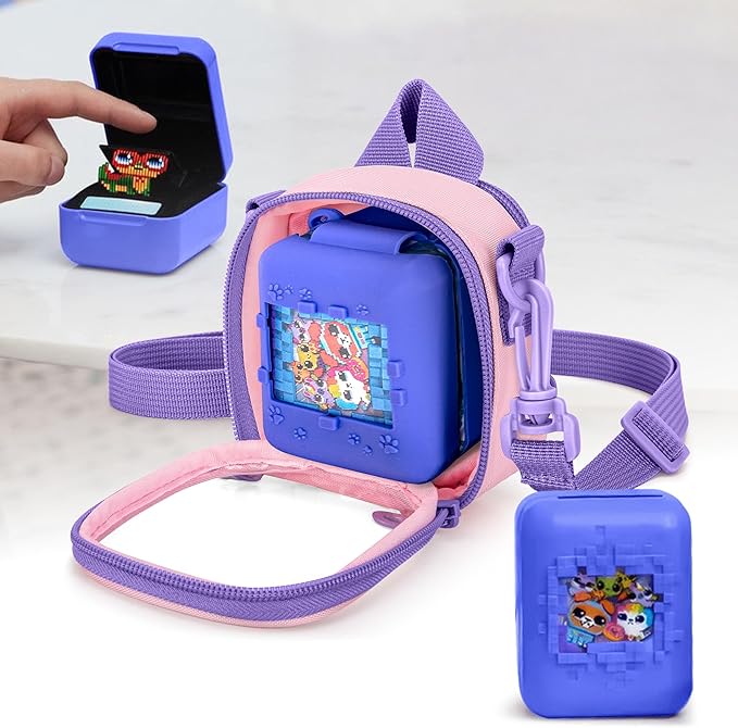 Carrying Case Compatible with Bitzee Interactive Toy Digital Pet, Portable Bag with Shoulder Strap for Virtual Electronic Pet Accessories,Pink (Bag only) Patented Design