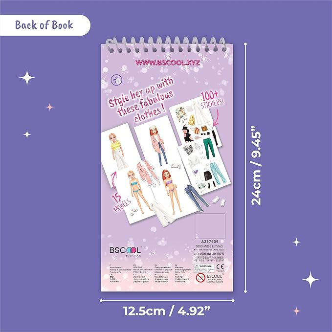 Sticker Dress up - Sticker Activity Book for Kids. Learn Girls Fashion Design with Stickers and Guides for Kids 5 and up. Little Designer Creativity Book. Stickers, Paper Dolls. Gift for Girls