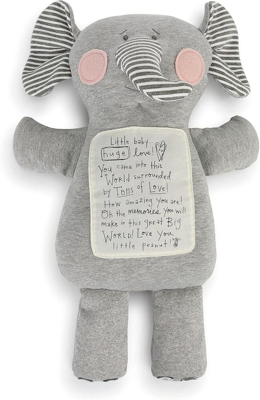 DEMDACO Tons of Love Elephant Grey Stripe 20 inch Polyester Plush Fabric Figure Toy