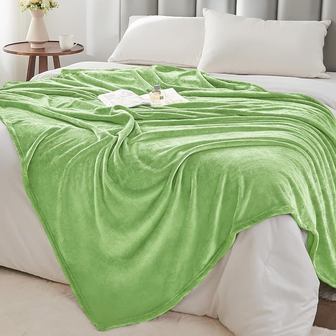 BEDELITE Fleece Blanket Soft Plush Queen Bed Blanket Grass Green 90"x90" | Ultra Soft Fleece, Plush Microfiber, Lightweight Warmth, All Season Comfort, Fade Resistant, Machine Washable,Perfect for Bed