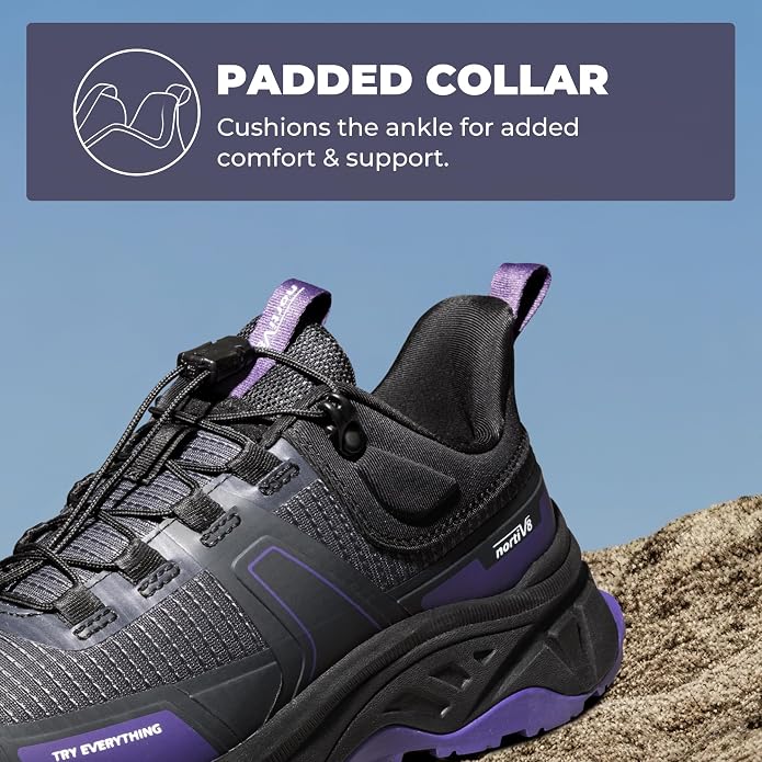 NORTIV 8 Women's Lightweight Hiking Shoes Quick Lace | Outdoor Fashion Sneakers For Hiking Walking Travel And Daily Wear With Quick Lace Design Lightweight Comfort Gladiator