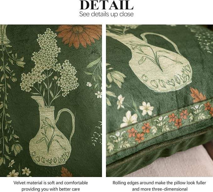 Designer Vintage Velvet Throw Pillow Cover,20"x12"-Nocturne | Pillow Cover,Concealed Zipper Design,Dragonfly Pattern,Sofas,Bedroom,Living Room,Lounge Chairs,All Season Home Decor