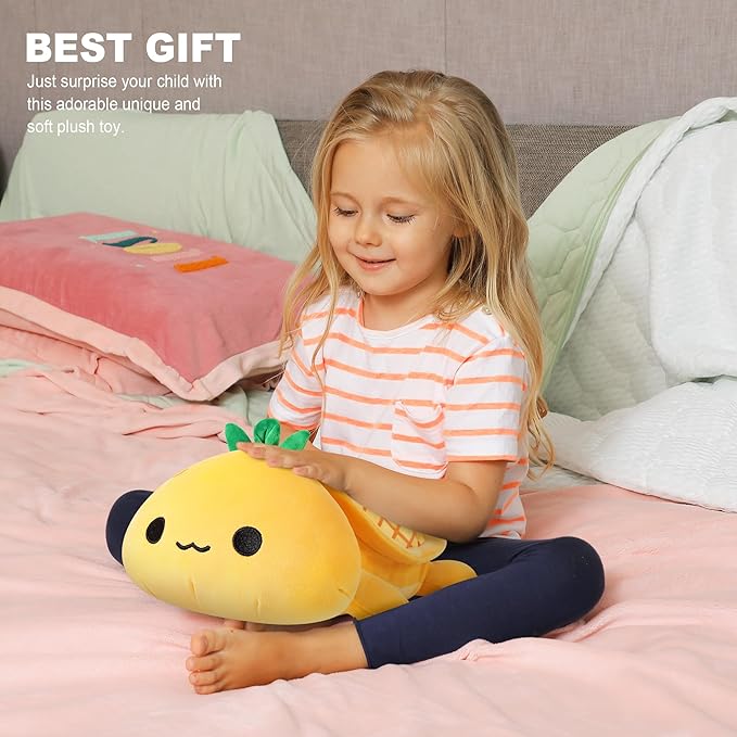 Onsoyours Turtle Plush Cute Pineapple Soft Stuffed Animal Turtle Plush Pillow, Tortoise Kawaii Pineapple Plushie Toy for Kids (Pineapple Turtle, 13")
