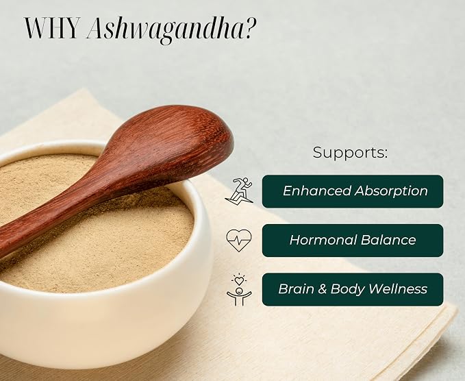 EVARA 5% Ashwagandha Pills 500mg (100 count) - 100 Day Supply | High Potency Ashwagandha Root Extract with Black Pepper & 5% Withanolides | Organic Ashwagandha Powder, Vegan, Gluten Free GMP Certified