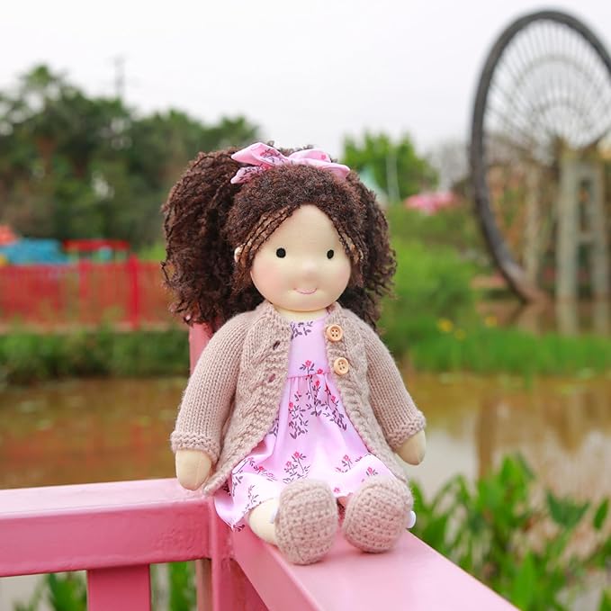 Handmade Waldorf Collect Rag Doll Birthday Present with Exquisite Box-Everly 12"