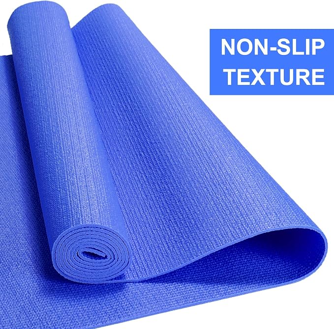 3 mm Thin Yoga Mats Bulk, Lightweight PVC Exercise Mats Non Slip Workout Fitness Pads for Yoga Pilates Stretching Classes Gym Home Studio, Easy to Clean