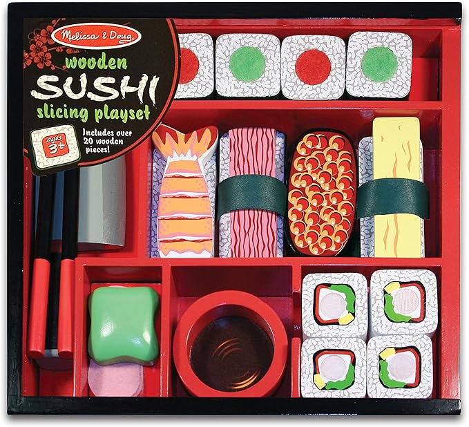 Melissa & Doug Sushi Slicing Wooden Play Food Set