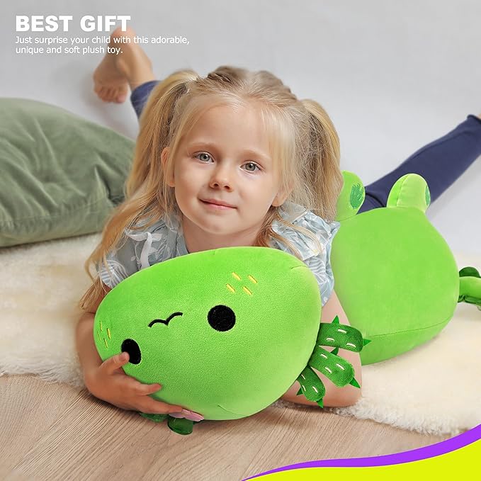 Onsoyours Cute Axolotl Cactus Plush, 19" Soft Large Stuffed Animal Salamander Big Plush Pillow, Kawaii Plushie Toy for Kids (Axolotl Cactus, 19")