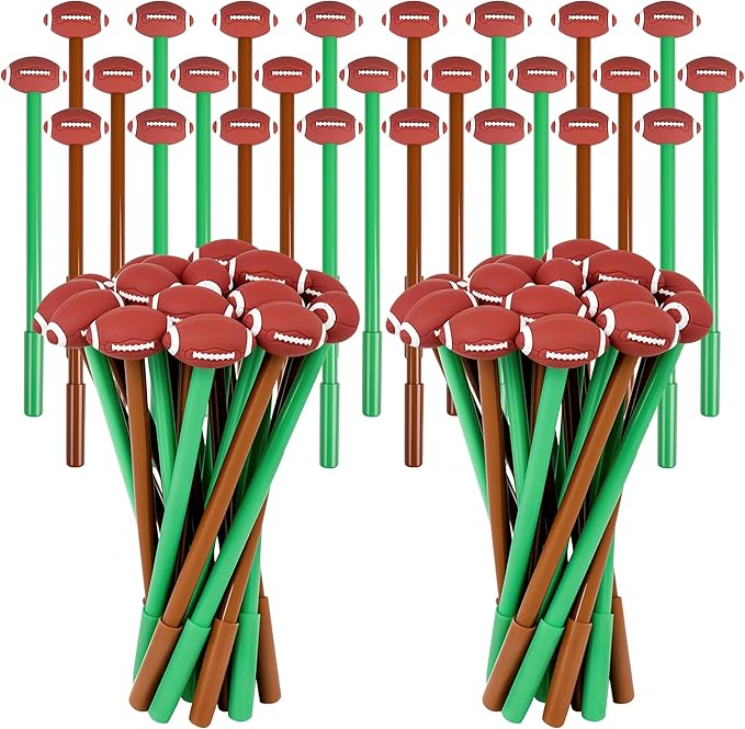 LiYiQ 50 Pcs Football Cartoon Cute Fun Pens Kawaii FootballShape Gel Black Ink Pen Cute Football Pens for Office Home Present