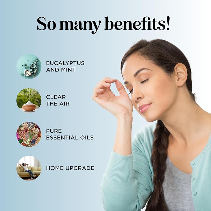 Breathe Essential Oil for Diffuser - Invigorating and Refreshing Breathe Essential Oil Blend with Eucalyptus Peppermint Tea Tree and Mint for Diffusers for Home and Shower Aromatherapy (4 Fl Oz)