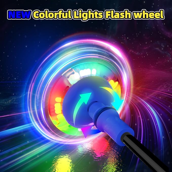 Ankle Skip Ball for Kids, Foldable Colorful Light Flash Wheel Skip Ball for Adults, Indoor Outdoor Game Toys for Kids Girls Boys, Gift for Girls, Boys Ages 5 6 7 8 9 10 11 12 Years Old- Blue