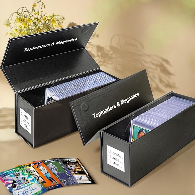 Top loaders Storage Box for Trading Cards, Vertical Magnetic Closure Sports Card Storage Box, Fit Loose Cards, Top loaders, Magnetic Card Holders