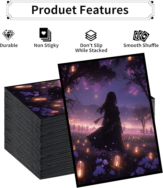 MTG Card Sleeves, Ultra Clear Front & Matte Finish Back, 100 Count Standard Size Matte Art Sleeve for Magic The Gathering (Fantasy Girl)