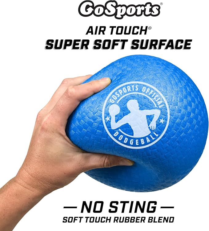 GoSports Inflatable Dodgeballs - Choose 5 Inch or 7 Inch No Sting Balls - Set of 6 Includes Ball Pump & Mesh Bag