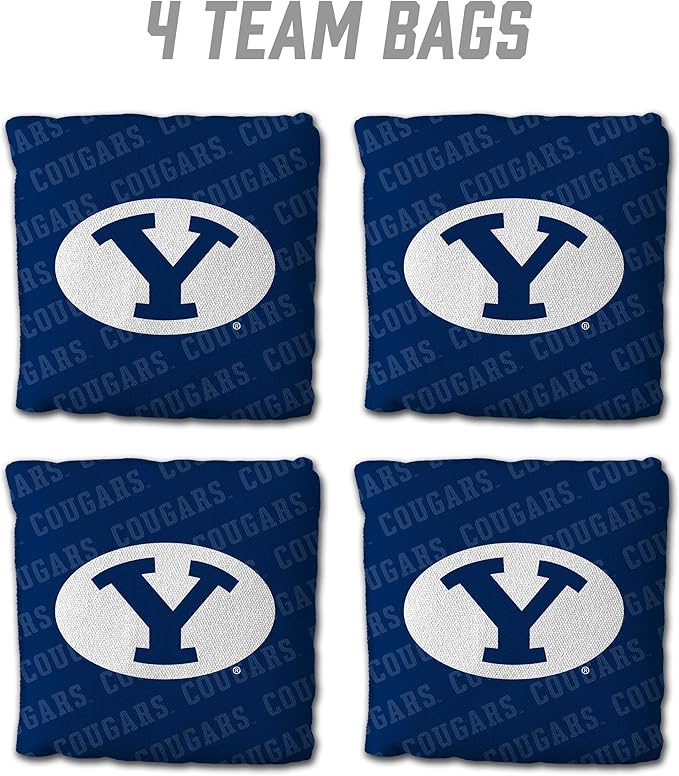YouTheFan Officially-Licensed NCAA Set of 4 Cornhole Bags - All Weather Regulation 6” x 6” Size - 16oz Weight - Designed in USA