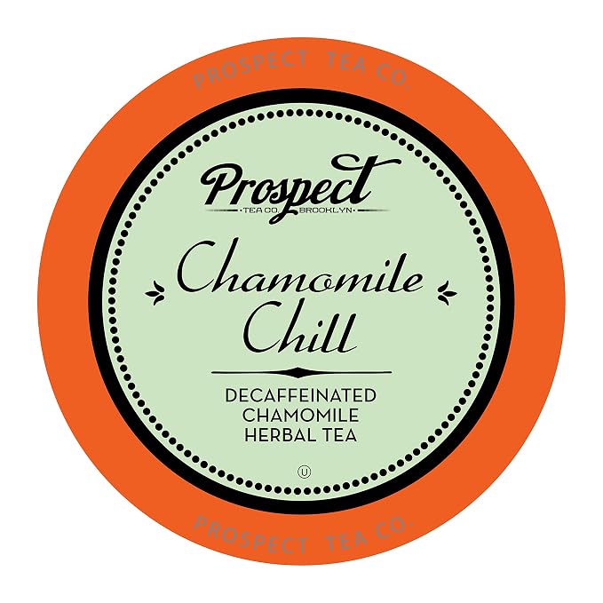 Prospect Tea Co. Decaffeinated Chamomile Chill Herbal Tea Pods Compatible with K Cup Brewers Including 2.0, 40 Count