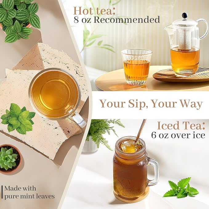 Johou Peppermint Herbal Tea Pods, Specially Ground Pure herb, Full-Flavor, Compatible with All K-Cup Brewers & Keurig 2.0, 24 pods, Caffeine Free Sleep time Tea, Made in Taiwan