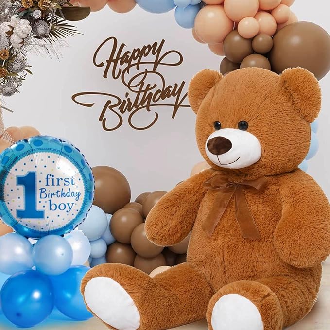MorisMos Giant Teddy Bear Stuffed Animal 3ft-36 inch Big Teddy Bear for Girlfriend Boyfriend Wife Mom Fiancée Valentine's Gift,Large Stuffed Bear for Kid Birthday Christmas Baby Shower Decor,Brown