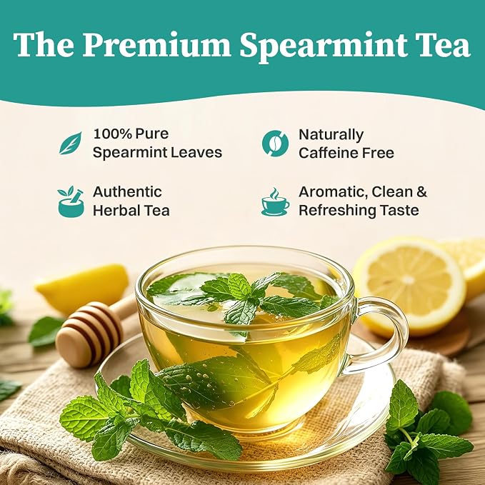 Spearmint Tea, 120 Servings | Healthy & Refreshing Mint Tea, Supports Digestion & Wellness, Caffeine-Free, Non-GMO