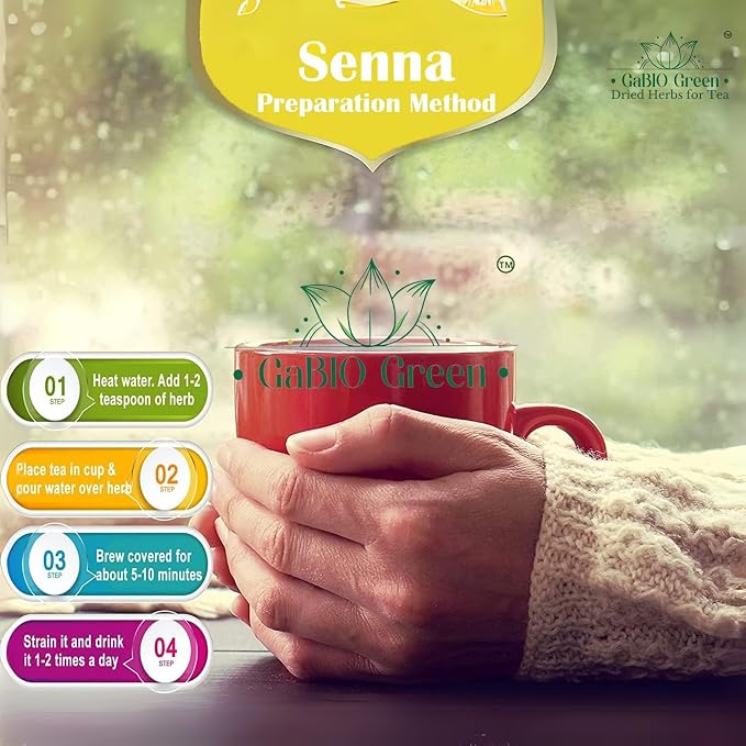 Natural Senna Leaves Hoja Sen Dried Herbal Leaves, Senna Raw Leaf, Hoja Sen Cut & Sifted Herbs, Non-GMO, Gluten-Free, Senna Alexandrina in a Resealable Bag (2oz)