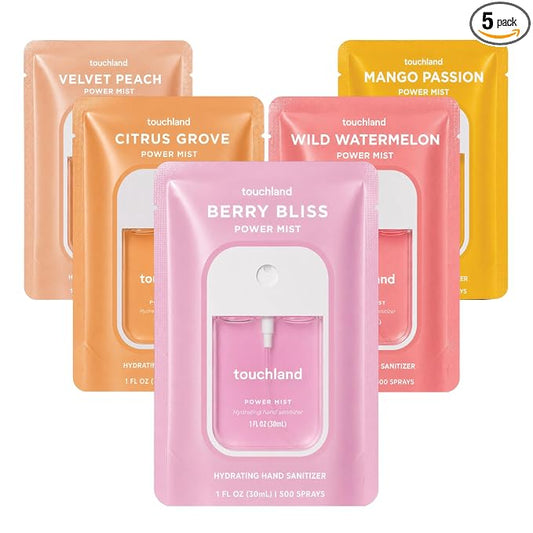 Touchland Hand Sanitizer Spray, Juicy 5 Set - 5 x 1 FL OZ