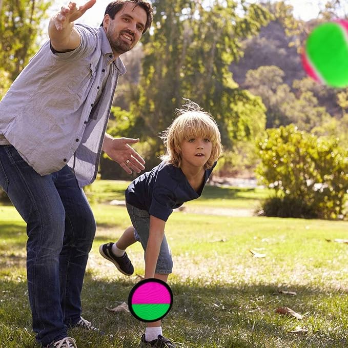 Aneco Toss and Catch Paddle Game Set Disc Paddles and Toss Ball Sport Game with Storage Bag, 6 Paddles and 6 Balls