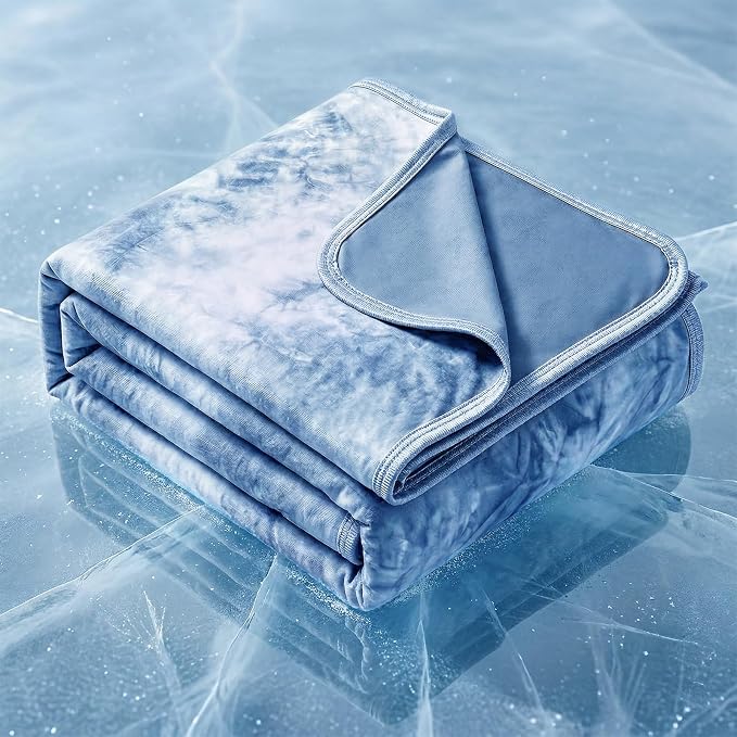 Cooling Blanket King Size 90"x104" for Hot Sleepers | Cold Summer Soft Blanket for Bed Couch and Travel Absorbs Heat Q-Max>0.35 Cool Lightweight Throw for Night Sweats Menopause
