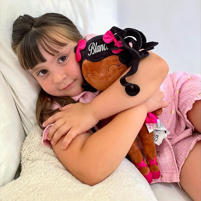 Gloveleya Personalized Name Ballerina Doll – Custom Curly Hair Plush Girl Doll 14", Unique Gift for Birthday, Baby Shower, Christmas & Holiday Keepsake for Toddlers and Little Girls