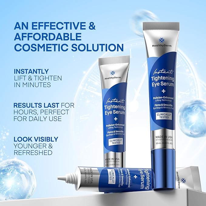 Instant Under Eye Lift Serum - Reduces Eye Bags, Wrinkles, Puffy Eyes, Dark Circles & Crow’s Feet in Minutes - Advanced Firming Polysaccharide Formula for Mature Skin - 20 mL