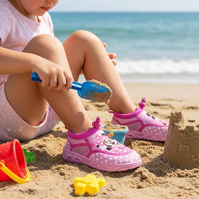 Girls Character Water Shoes Frozen Minnie Mouse Paw Patrol Moana Sesame Street & Little Mermaid Slip-On Aqua Socks Quick Dry Beach Pool Shoes Sizes: 3-4 Infant 5-10 Toddler 11-12 Little Kid