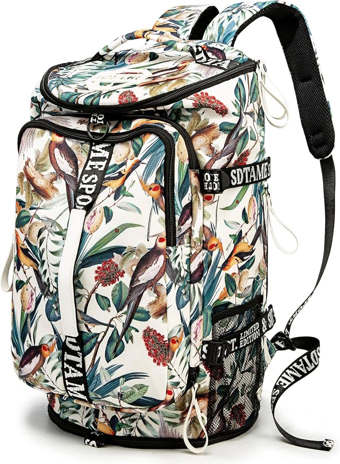 Gym Duffle Bag Backpack with Shoe Compartment,4 ways Travel Backpack for Women and Men,Multi-Functional Weekender bag with Waterproof Layer&Laptop Compartment for Fitness, Travel,Camping