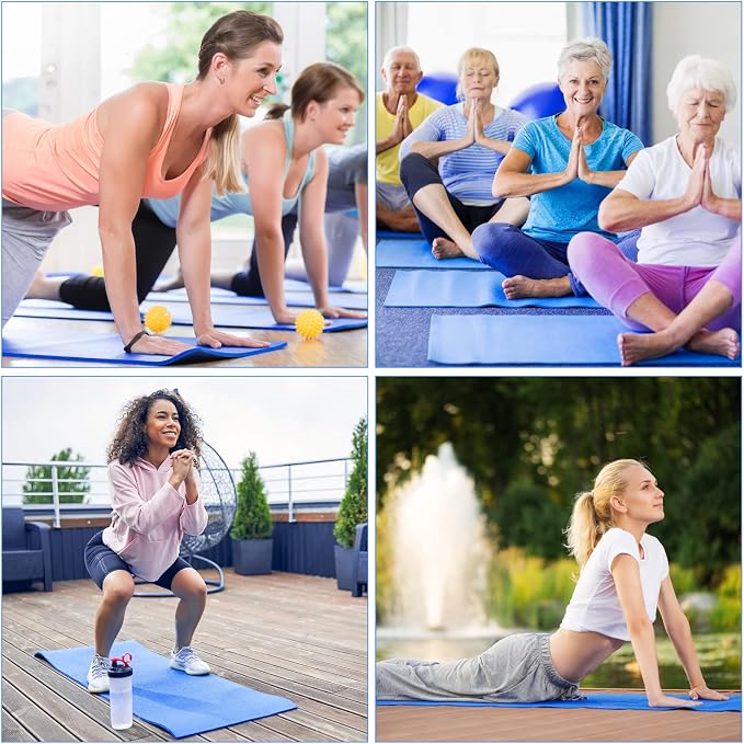 3 mm Thin Yoga Mats Bulk, Lightweight PVC Exercise Mats Non Slip Workout Fitness Pads for Yoga Pilates Stretching Classes Gym Home Studio, Easy to Clean