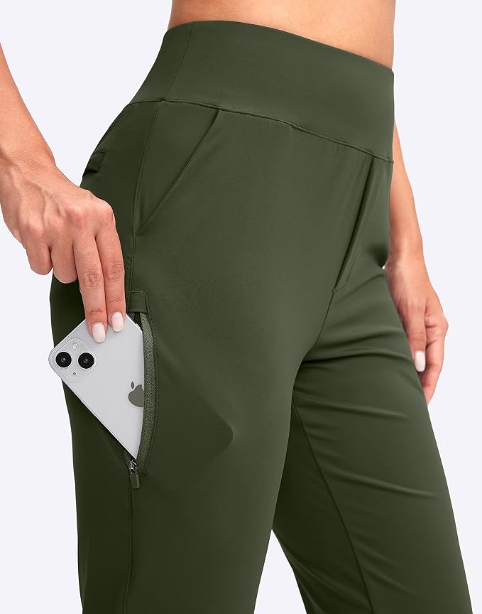 YYV Women's Golf Pants High Waist Stretch Ankle Pants with Pockets | Work Ankle Pants, Dress Pants with 4 Pockets, For Yoga Business Travel Casual