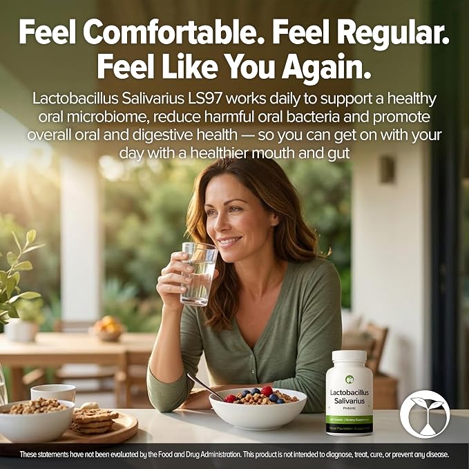 Lactobacillus Salivarius Probiotic 240 Tablets (4 Month Supply) – Researched Strain LS97 – 3 Billion CFU – Digestive & Oral Health Support – GMP Certified (240, Lactobacillus Salivarius)